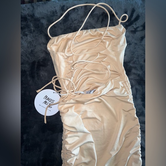 Princess Polly Maeve Mini Dress in Beige Size 2 New with tag - Picture 11 of 15